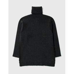 Micro Boucle Knit Turtleneck Sweater