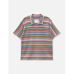 Stripe Knit Polo Shirt