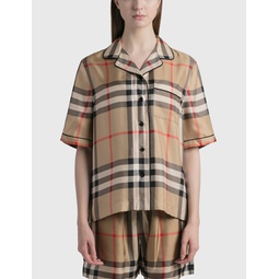 Vintage Check Silk Pyjama Shirt