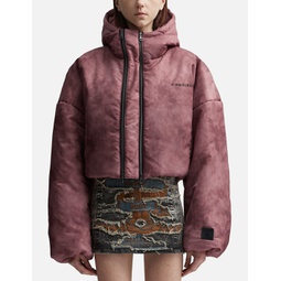 DOUBLE COLLAR CROPPED PUFFER JACKET