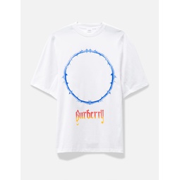 Thorn and Logo Print Cotton Oversized T-shirt