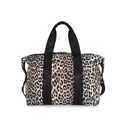 Large Leopard-Print Duffle Bag
