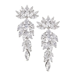 Luxe Diana Rhodium Plated & Cubic Zirconia Drop Earrings