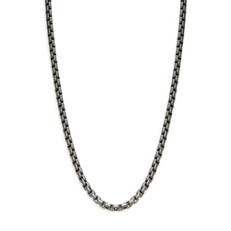 Black Rhodium-Plated Sterling Silver Box Chain Necklace/22