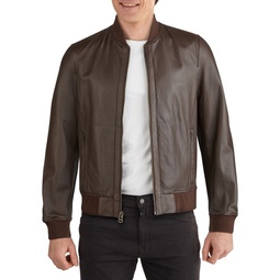 Varsity Bonded Leather Zip Jacket