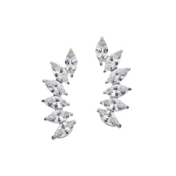 Look of Real Rhodium Plated & Marquise Crystal Earrings