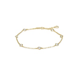 Look of Real 14K Goldplated & Crystal Anklet