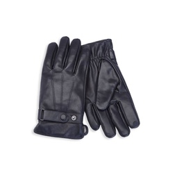 Cashmere-Lined Touchscreen Leather Gloves