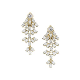 Look of Real 14K Goldplated & Crystal Marquise Clip-On Earrings