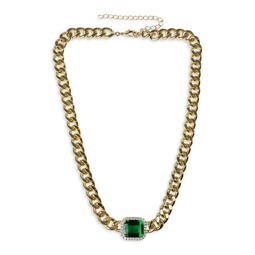 Look of Real 14K Goldplated & Crystal Curb Necklace