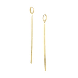 Gold Vermeil Huggie Chain-Drop Earrings