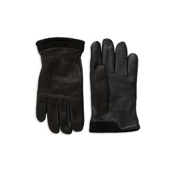 Capitan Faux Fur-Lined Leather Tech Gloves