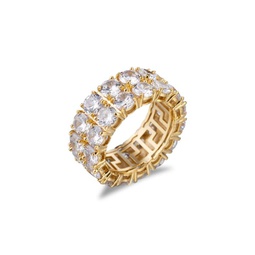 Luxe 18K Goldplated & Cubic Zirconia Round Ring