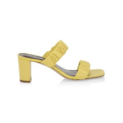 Frankie Ruched Leather Sandals