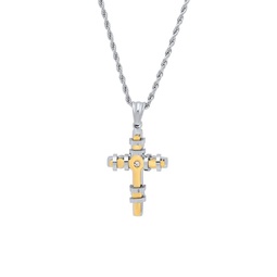 18K Goldplated Stainless Steel & Simulated Diamond Cross Pendant Necklace