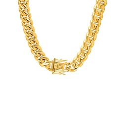 18K Goldplated Stainless Steel Miami Cuban Chain Necklace/24”