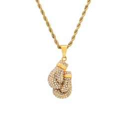 18K Goldplated Stainless Steel & Simulated Diamond Pendant Necklace