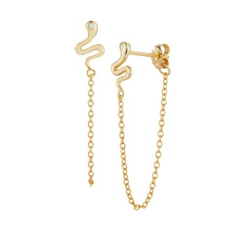 Gold Vermeil & Cubic Zirconia Snake Chain Hoop Earrings