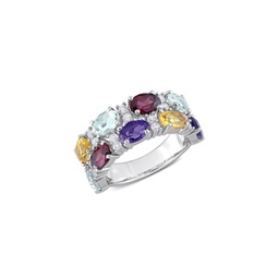 Sterling Silver & Multi-Stone Ring