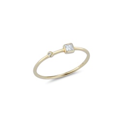 14K Yellow Gold & 0.12 TCW Diamond Bezel Ring