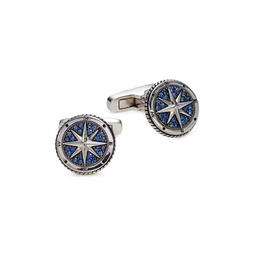 Sterling Silver & Sapphire Cuff Links