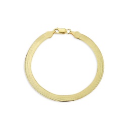 14K Goldplated Sterling Silver Herringbone Chain Bracelet