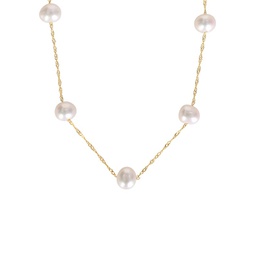 14K Yellow Gold & 5-6MM Freshwater Pearl Necklace