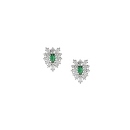 Emerald & Cubic Zirconia Statement Earrings