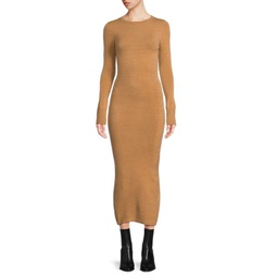 Solid-Hued Sweater Dress