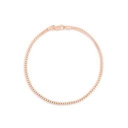 18K Rose Goldplated Sterling Silver Wheat Chain Anklet