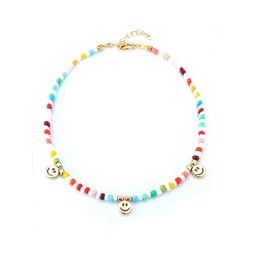 14K Goldplated Sterling Silver & Cubic Zirconia Smiley Beaded Anklet