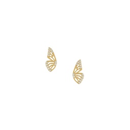 18K Goldplated Sterling Silver & Cubic Zirconia Butterfly Wing Stud Earrings