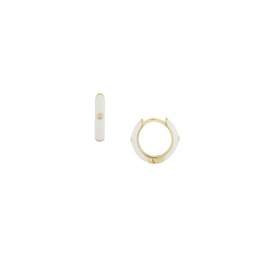 18K Goldplated Sterling Silver, Cubic Zirconia & Enamel Huggie Earrings