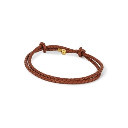 Leather & Goldplated Stainless Steel Wrap Bracelet