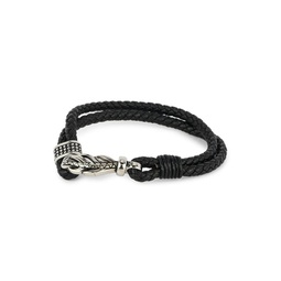Stainless Steel & Leather Rope Bracelet