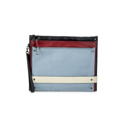 Colorblock Leather Zip Pouch