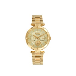 36MM Yellow Goldtone IP Stainless Steel Chronograph Bracelet Watch