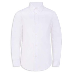 Boys Stretch Poplin Button-Front Dress Shirt