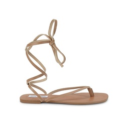 Kanal Tie-Up Leather Flat Sandals