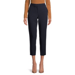 Woven Flat Front Ankle Pants