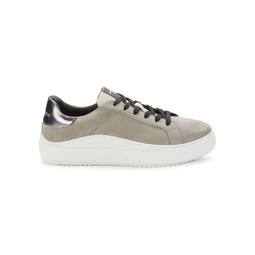 Suede & Leather Contrast Sole Sneakers