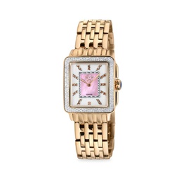 Padova Gemstone Stainless Steel, Mother-Of-Pearl & Diamond Bracelet Watch