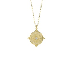 14k Yellow Goldplated Sterling Silver & Cubic Zirconia Evil Eye Pendant Necklace