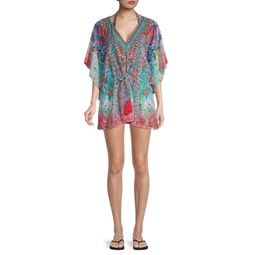 Floral Mini Caftan Cover-Up