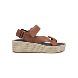 Dave Faux Leather Wedge Espadrille Sandals