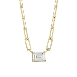 14K Goldplated Sterling Silver & Cubic Zirconia Necklace