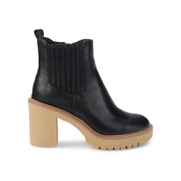 Jamilla Block Heel Leather Chelsea Boots