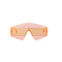 Fashion Show Orange & Crystal Mask Sunglasses/99MM