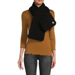 Faux Shearling Pull Through Scarf