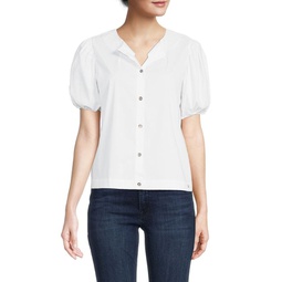 Puff Sleeves Shirt-Style Top